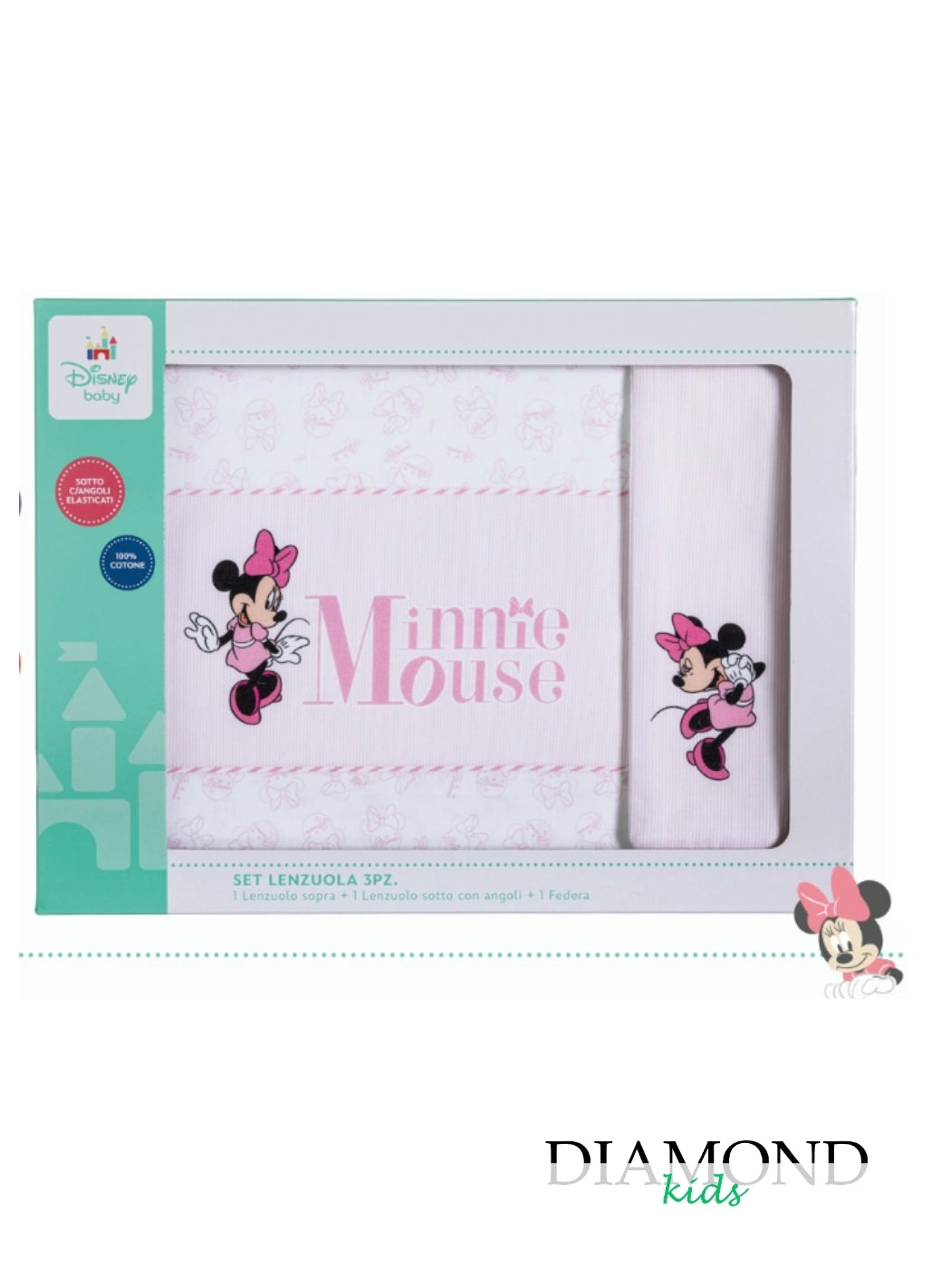 Set Lenzuola Neonato Disney Ellepi Minnie rosa