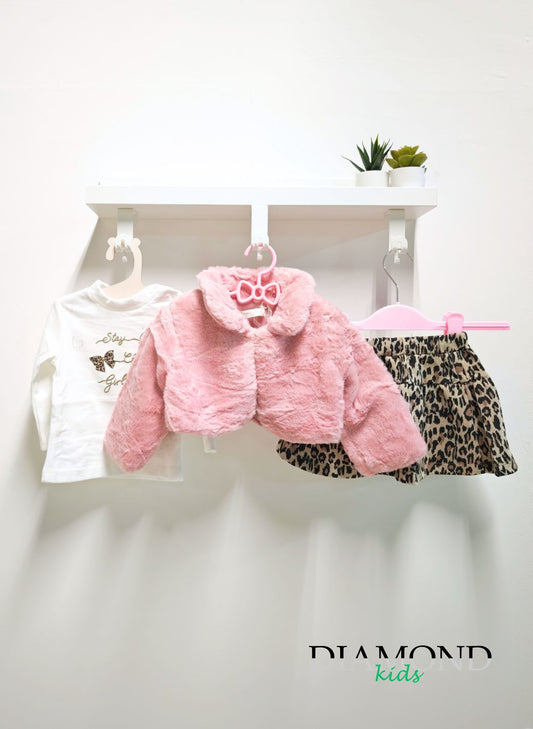 Completo Neonata Animalier rosa