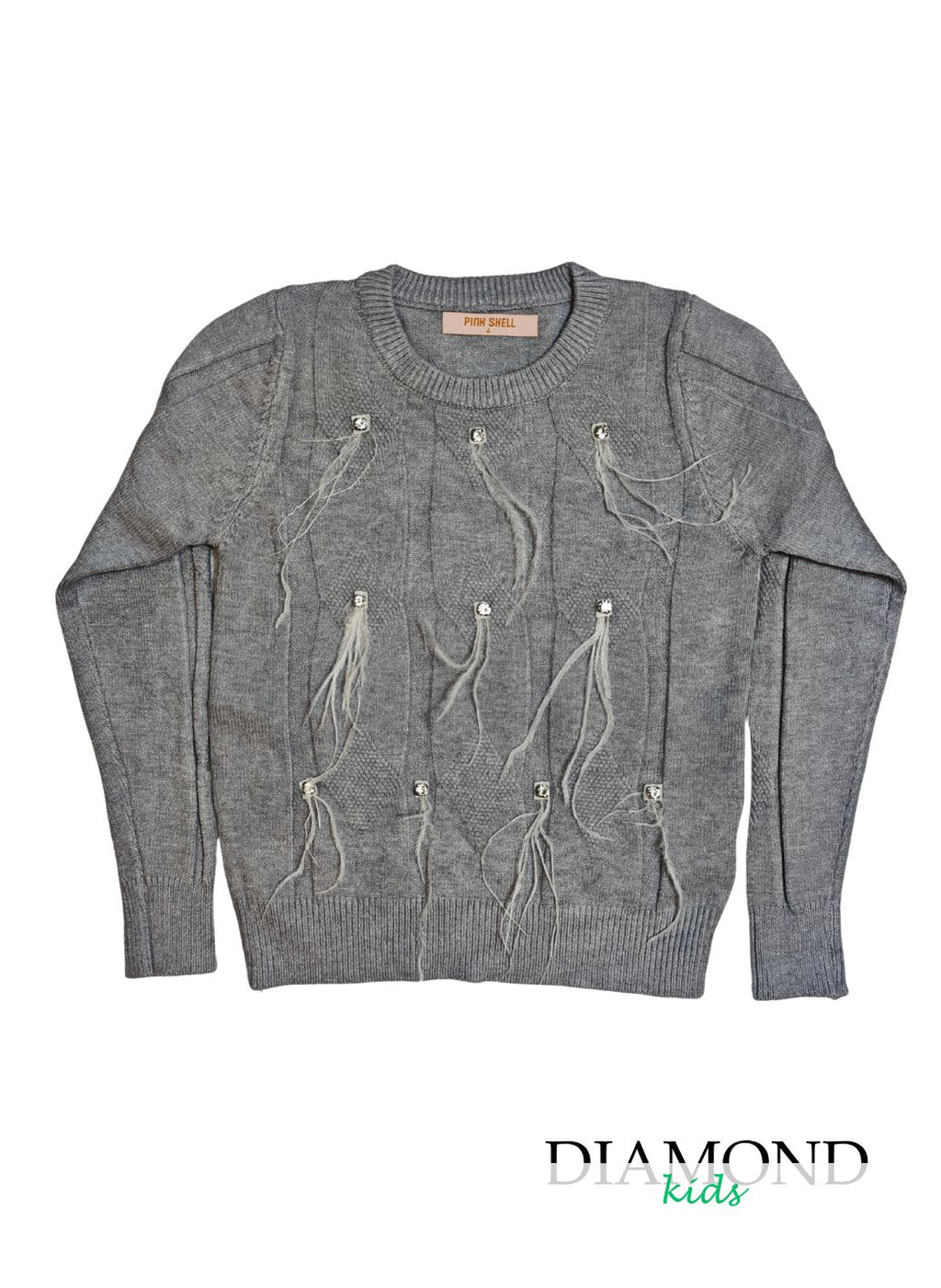 Maglia Bambina Plumes grigia