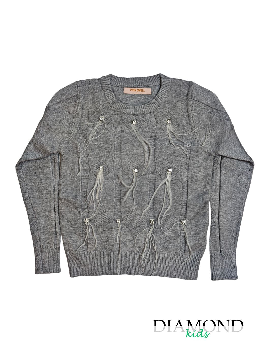 Maglia Bambina Plumes grigia