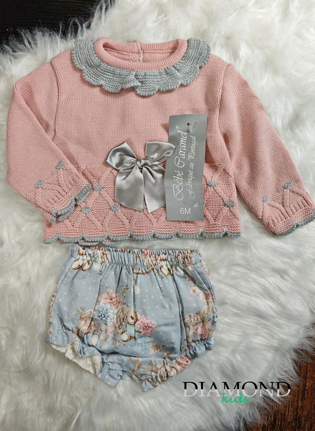 Completo Neonata orsetti rosa azzurro