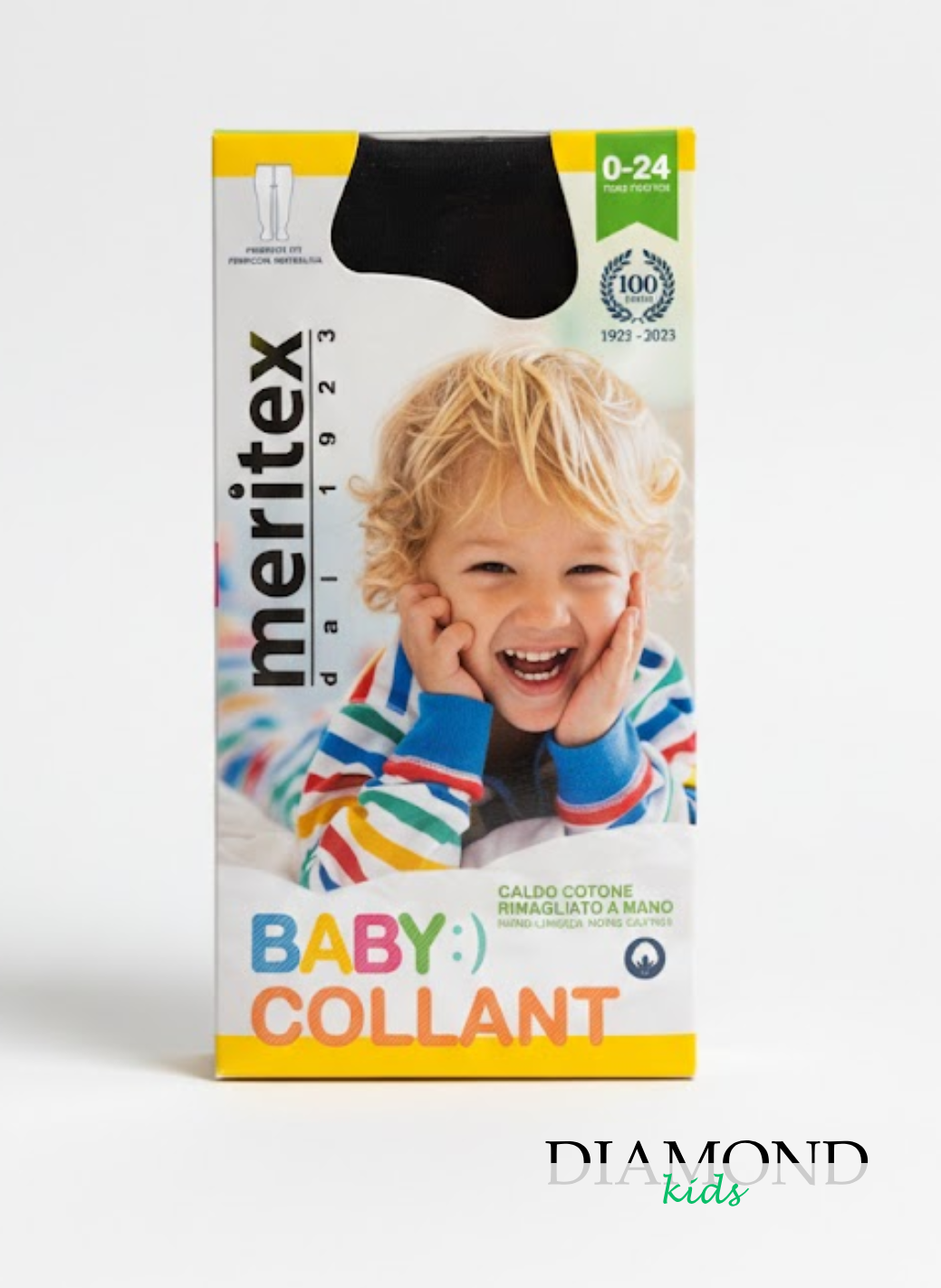 Collant Neonato Meritex Neri caldo cotone