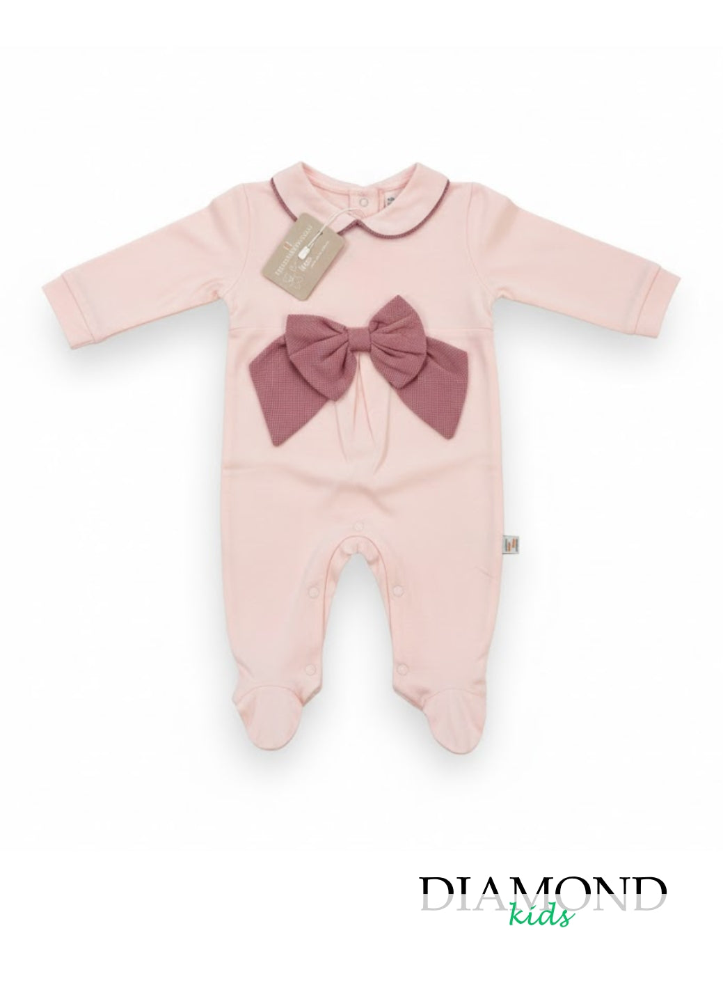 Tutina Neonata Nazareno Gabrielli Fiocco rosa chiaro