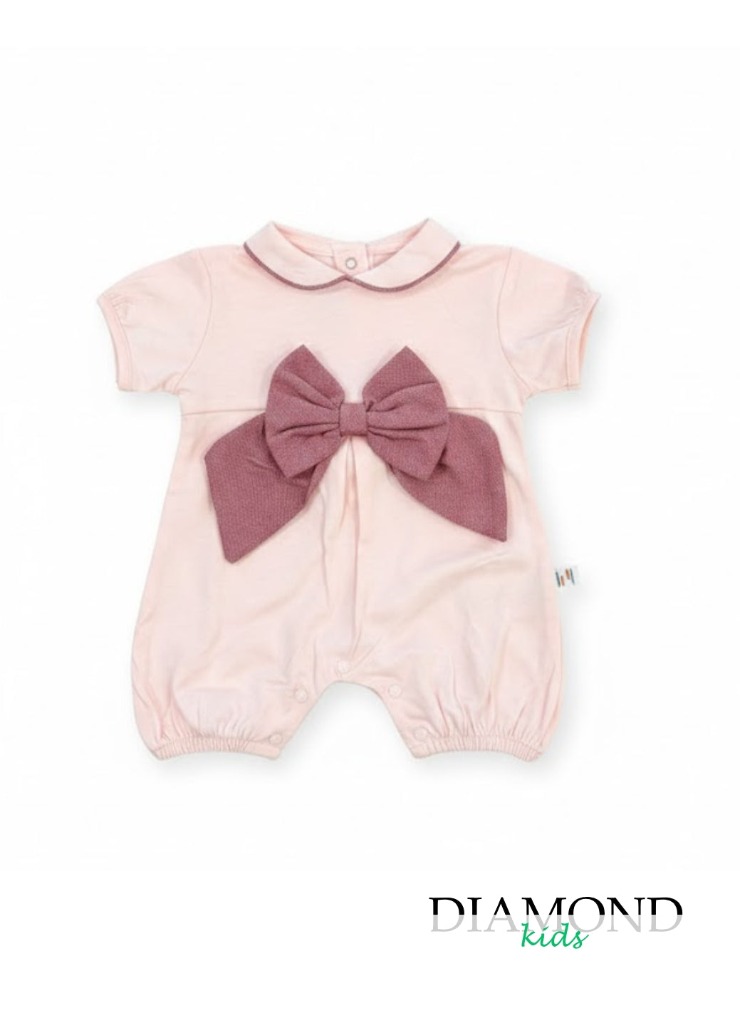 Pagliaccetto Neonata Nazareno Gabrielli Fiocco rosa chiaro
