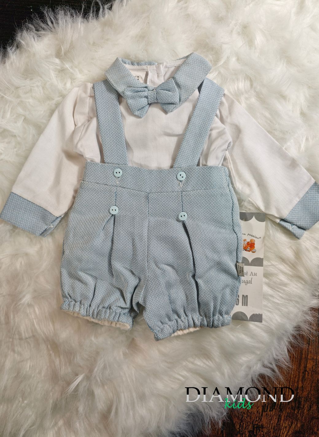 Completo Neonato Salopette azzurro