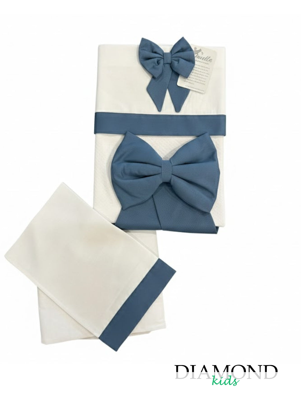 Set Navicella Neonato Ornella Fiocco estivo blu petrolio
