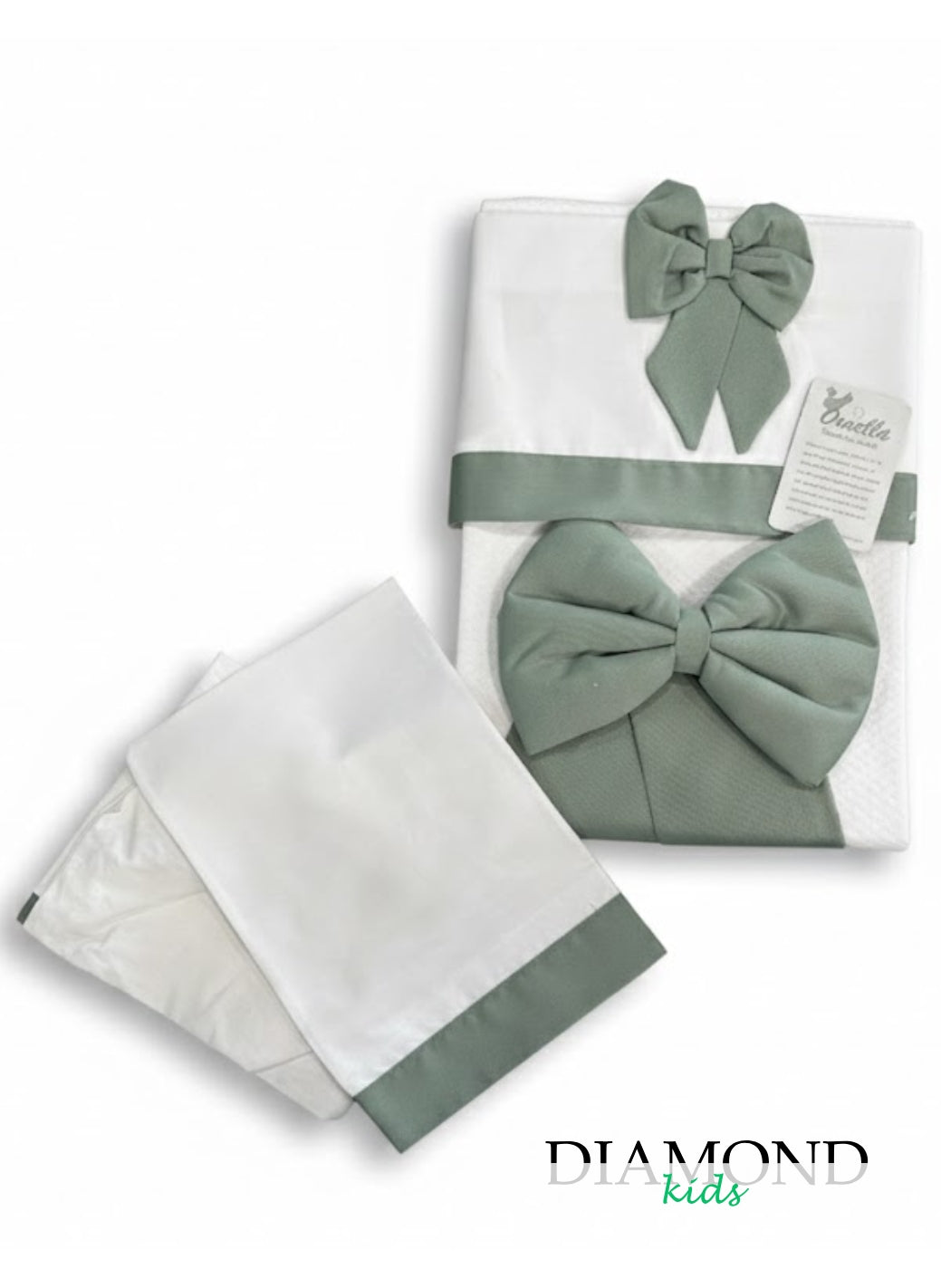 Set Navicella Neonato Ornella Fiocco estivo verde