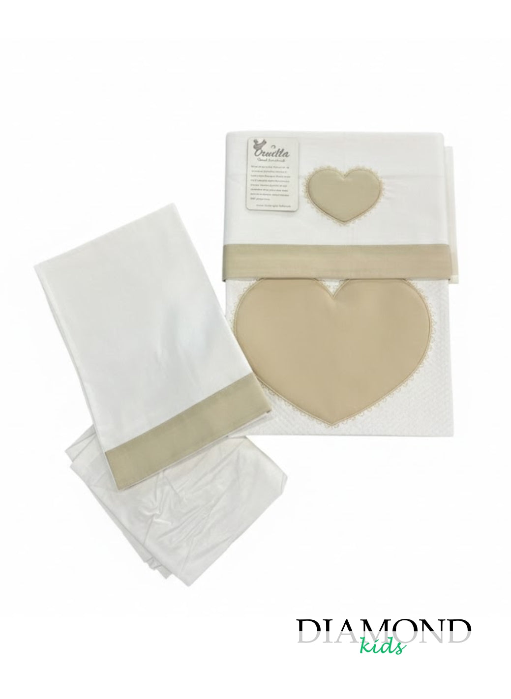 Set Navicella Neonato Ornella Cuore beige