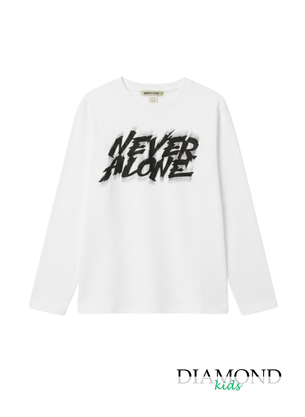 T-shirt Bambino Never Alone bianca