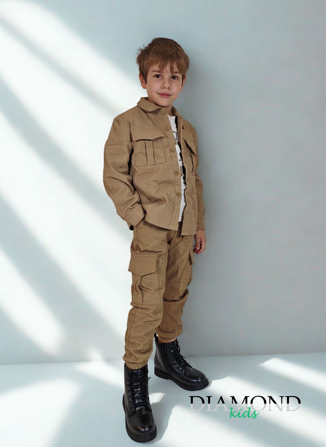 Completo Bambino Righe beige