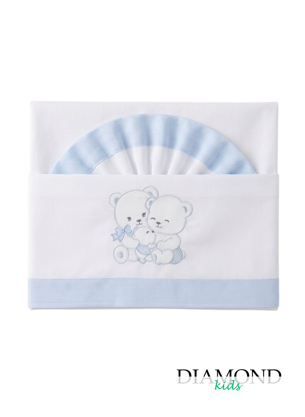 Set Lunzuola culla Ornella Bears' family celeste