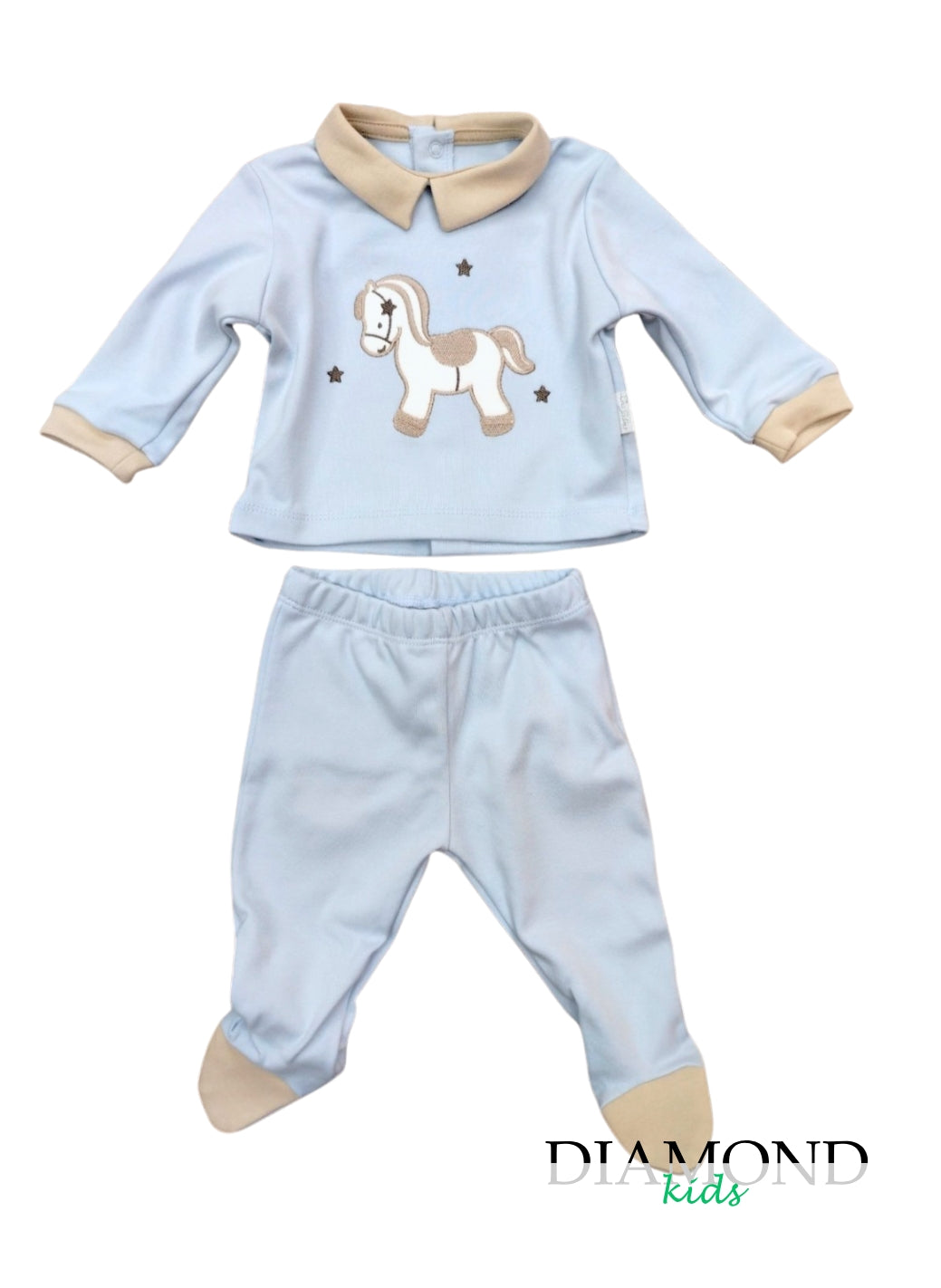 Clinico Neonato Les Jolies cavallo a dondolo unisex celeste