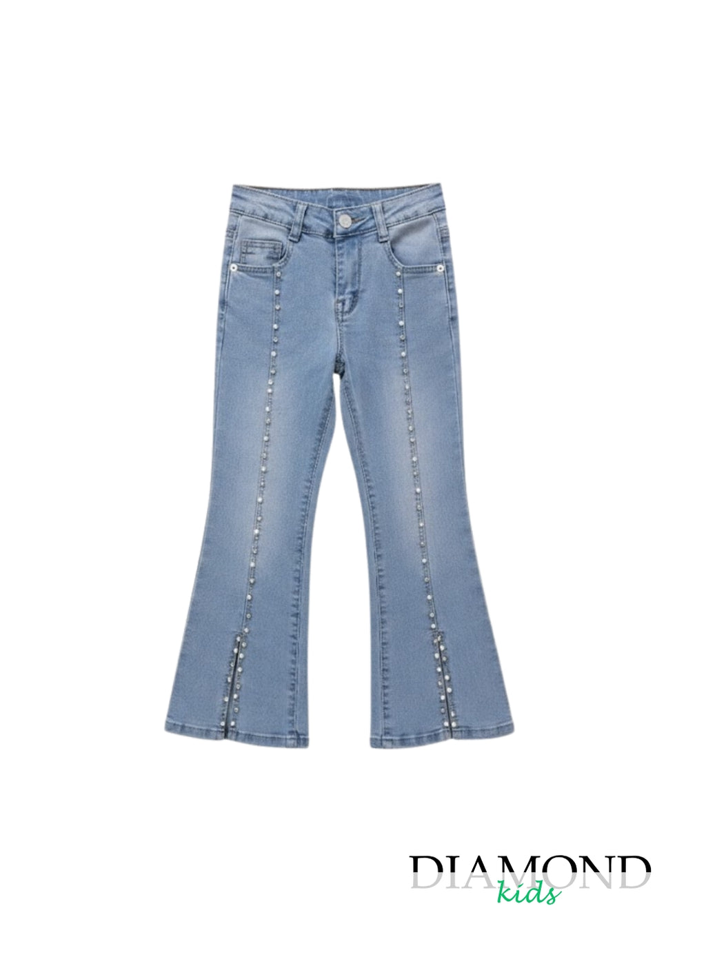 Jeans Bambina Boot perline blu