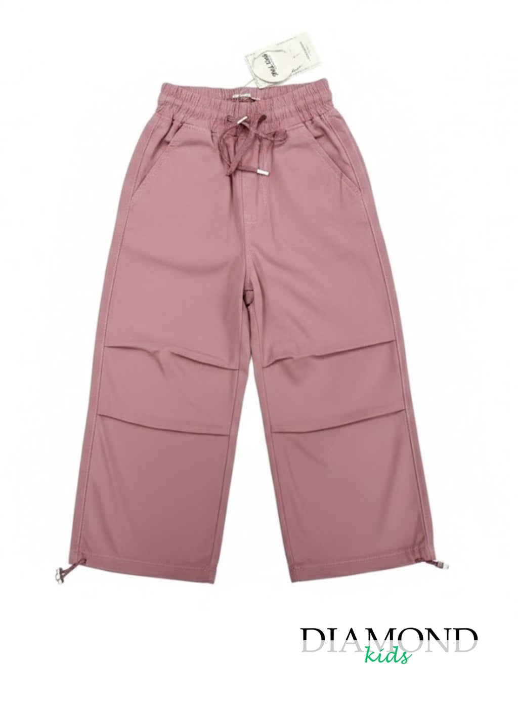 Pantalone Bambina Cargo coulisse rosa antico