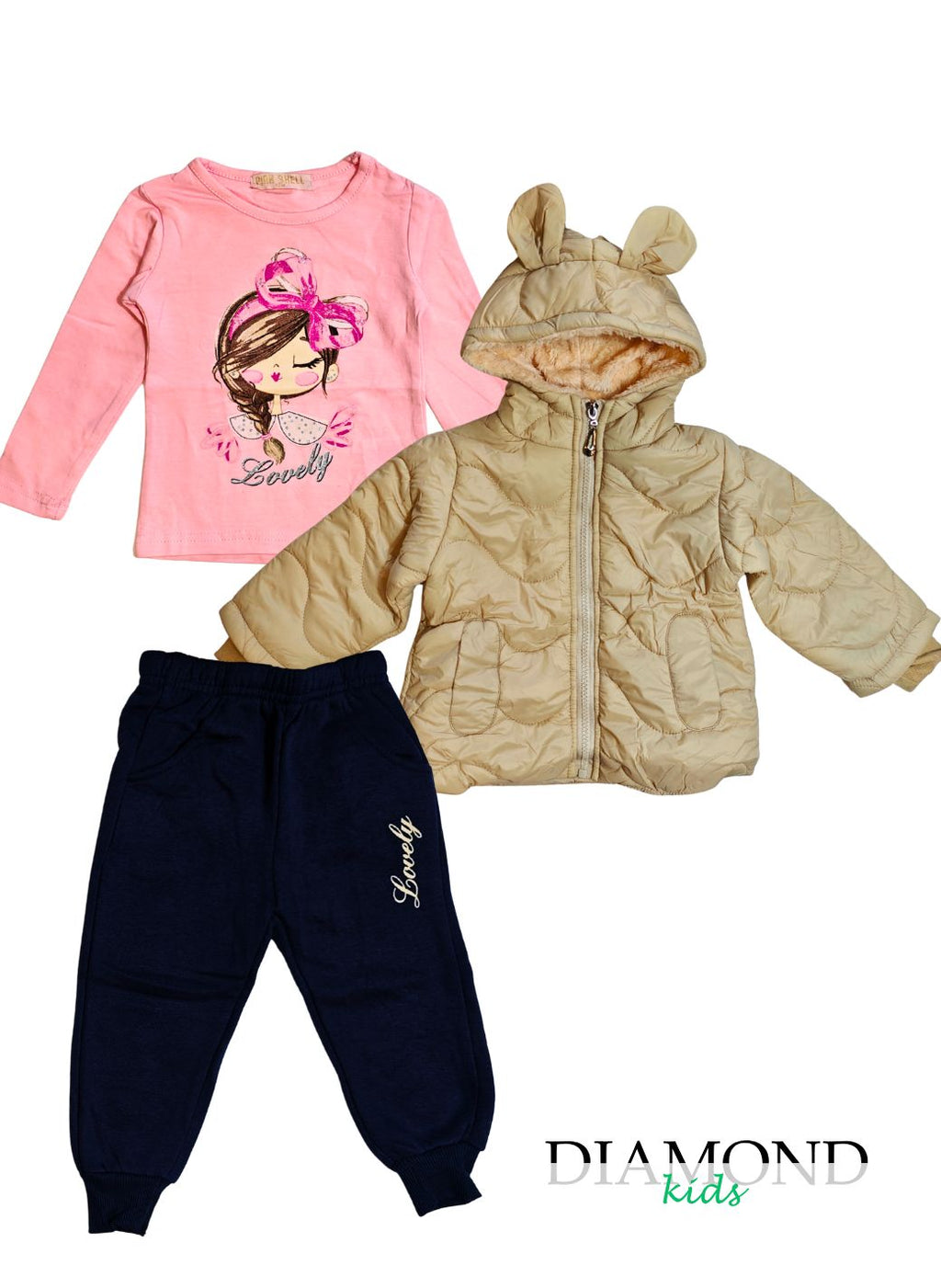 Completo Neonata Lovely bear beige