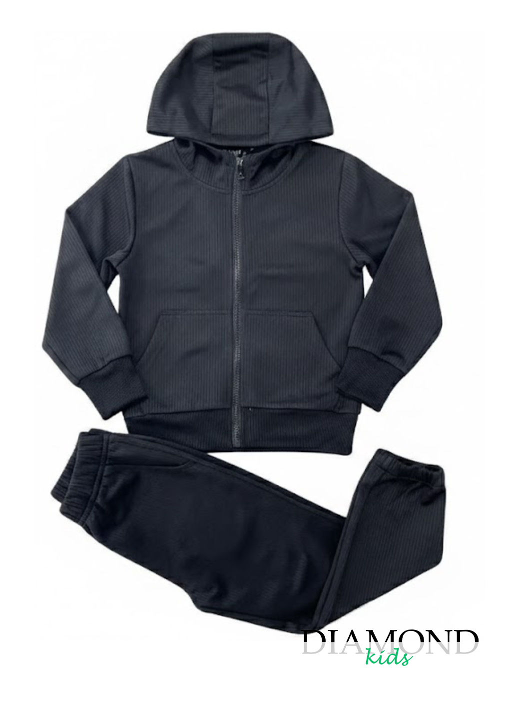 Completo Bambino tuta costine nero