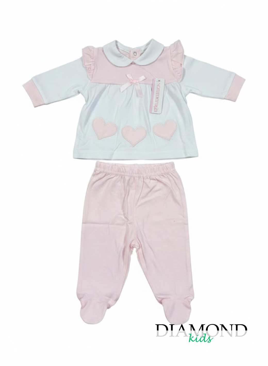 Tutina Neonata Sommaruga cuori bianca