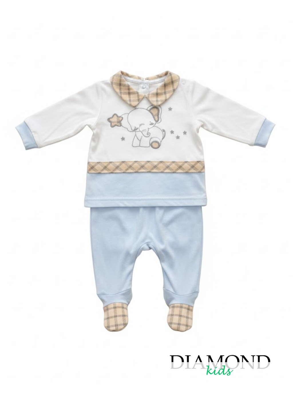 Clinico Neonato Preziosini Elefantino bianco e celeste