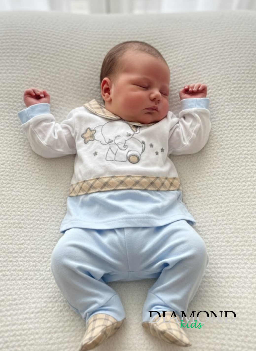 Clinico Neonato Preziosini Elefantino bianco e celeste