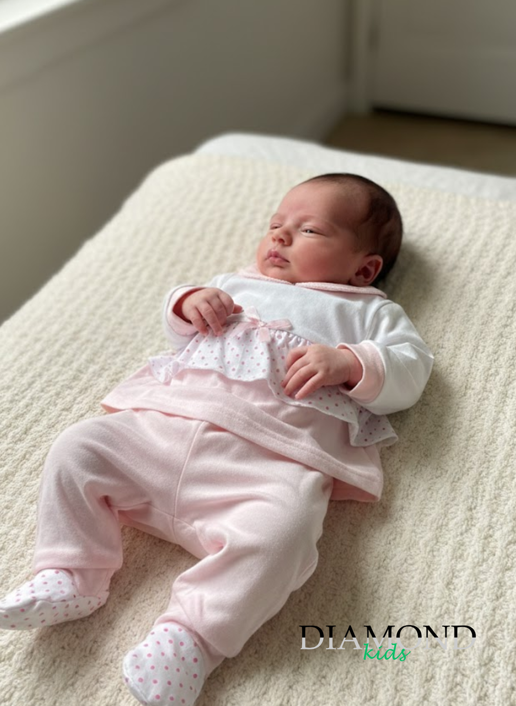 Clinico Neonata Preziosini Fiocchetto bianco e rosa