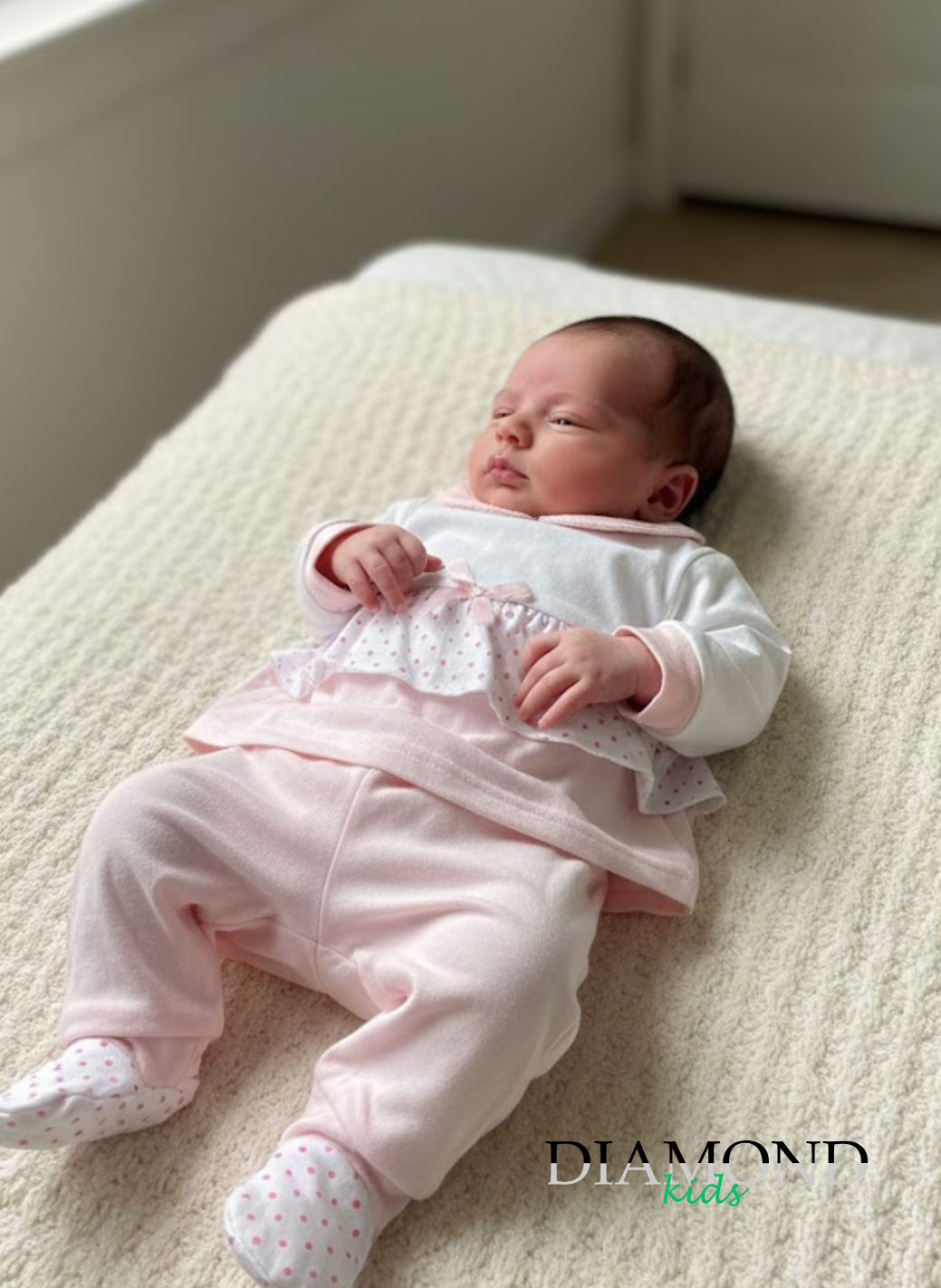 Clinico Neonata Preziosini Fiocchetto bianco e rosa