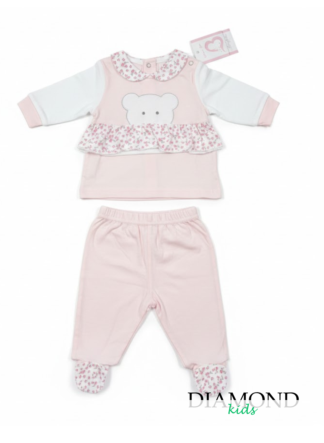 Clinico Neonata Batuffolini Orsetto rosa fiorellini