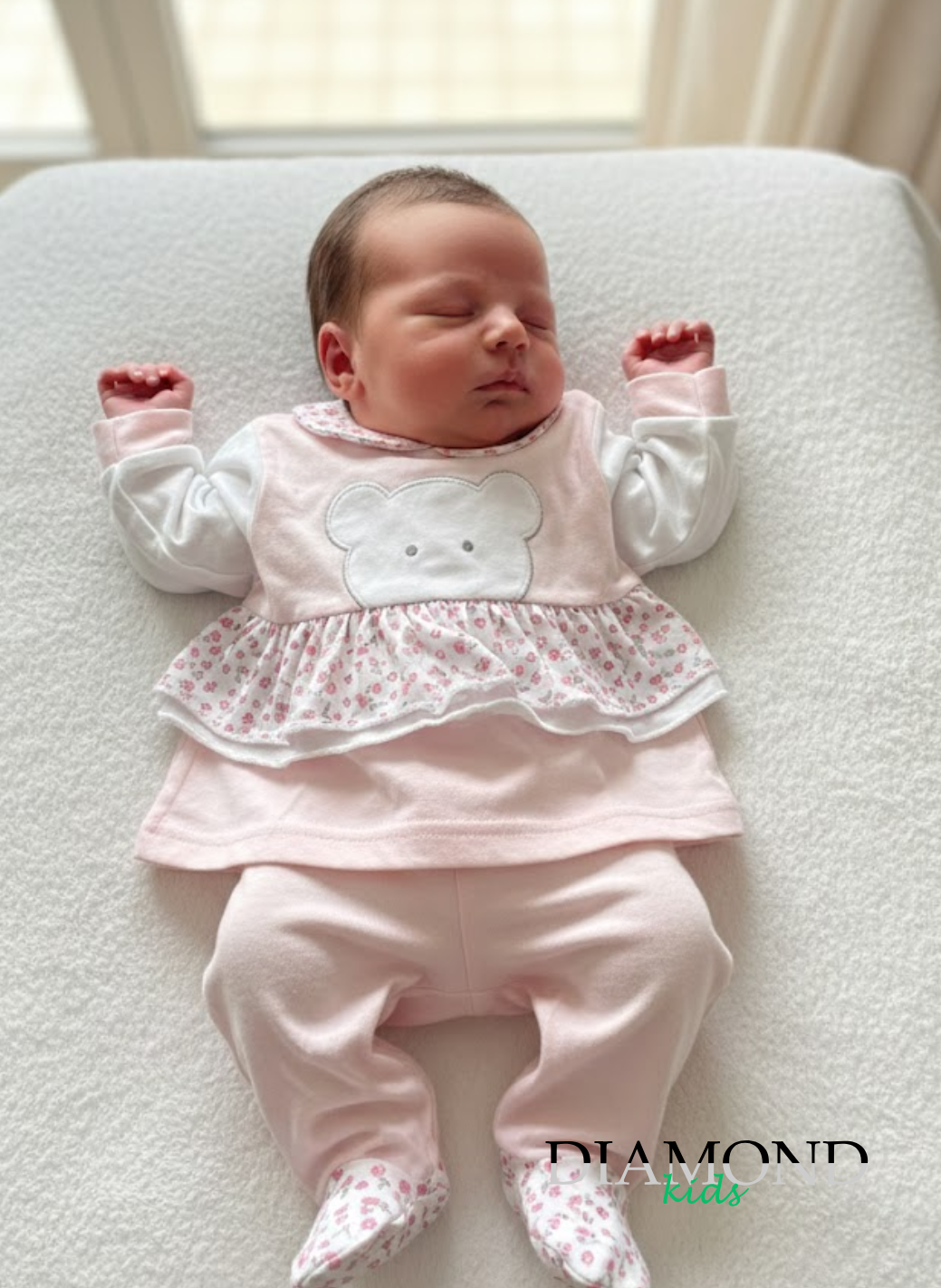 Clinico Neonata Batuffolini Orsetto rosa fiorellini