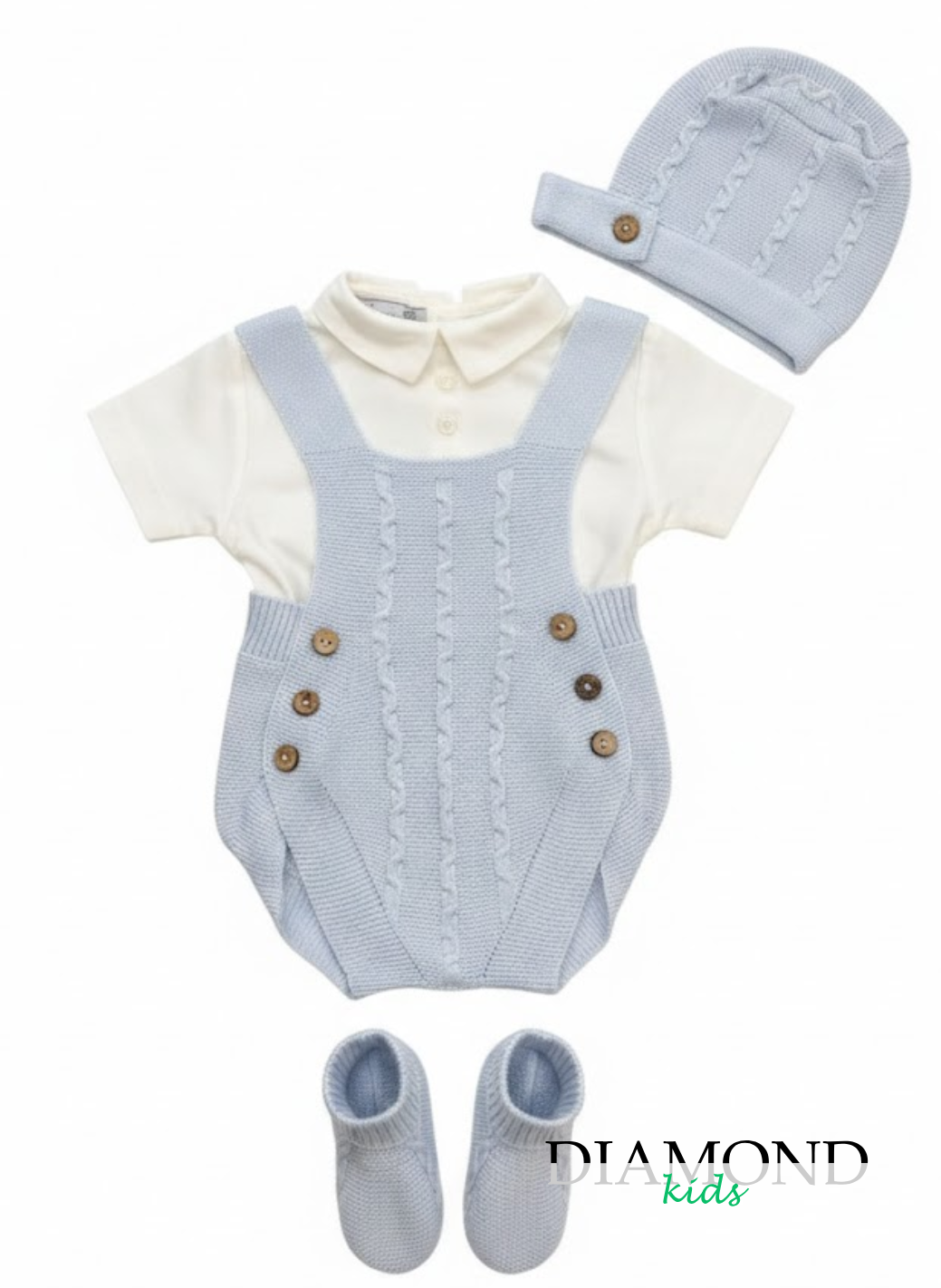 Completo Neonato Nazareno Gabrielli Trecce celeste