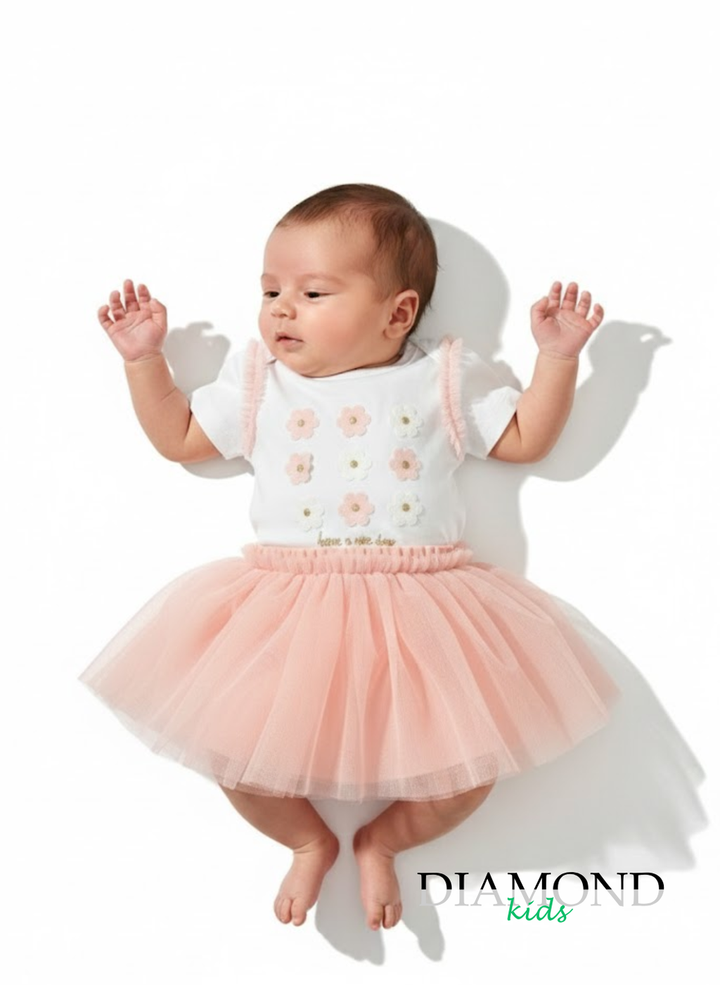 Completo Neonata Lollitop Flower bianco pesca