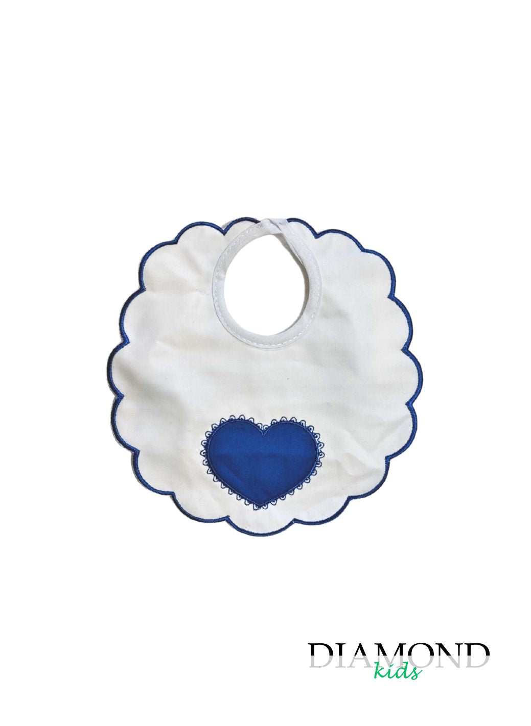 Bavetta Neonato Cuore blu