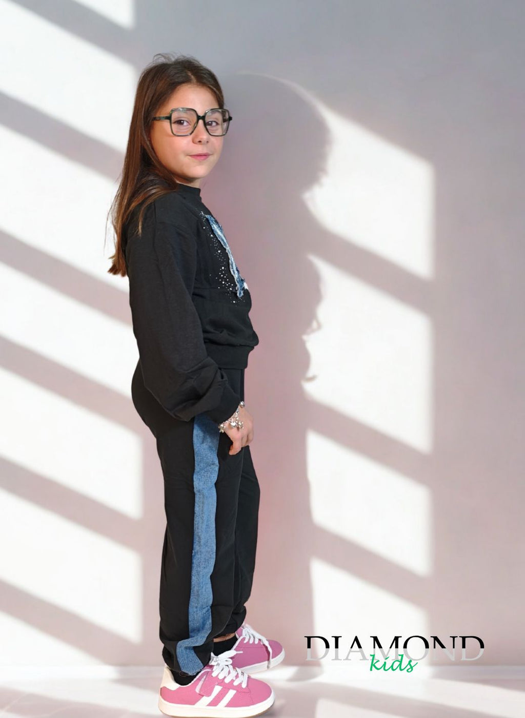 Completo Bambina tuta Farfalla denim nero