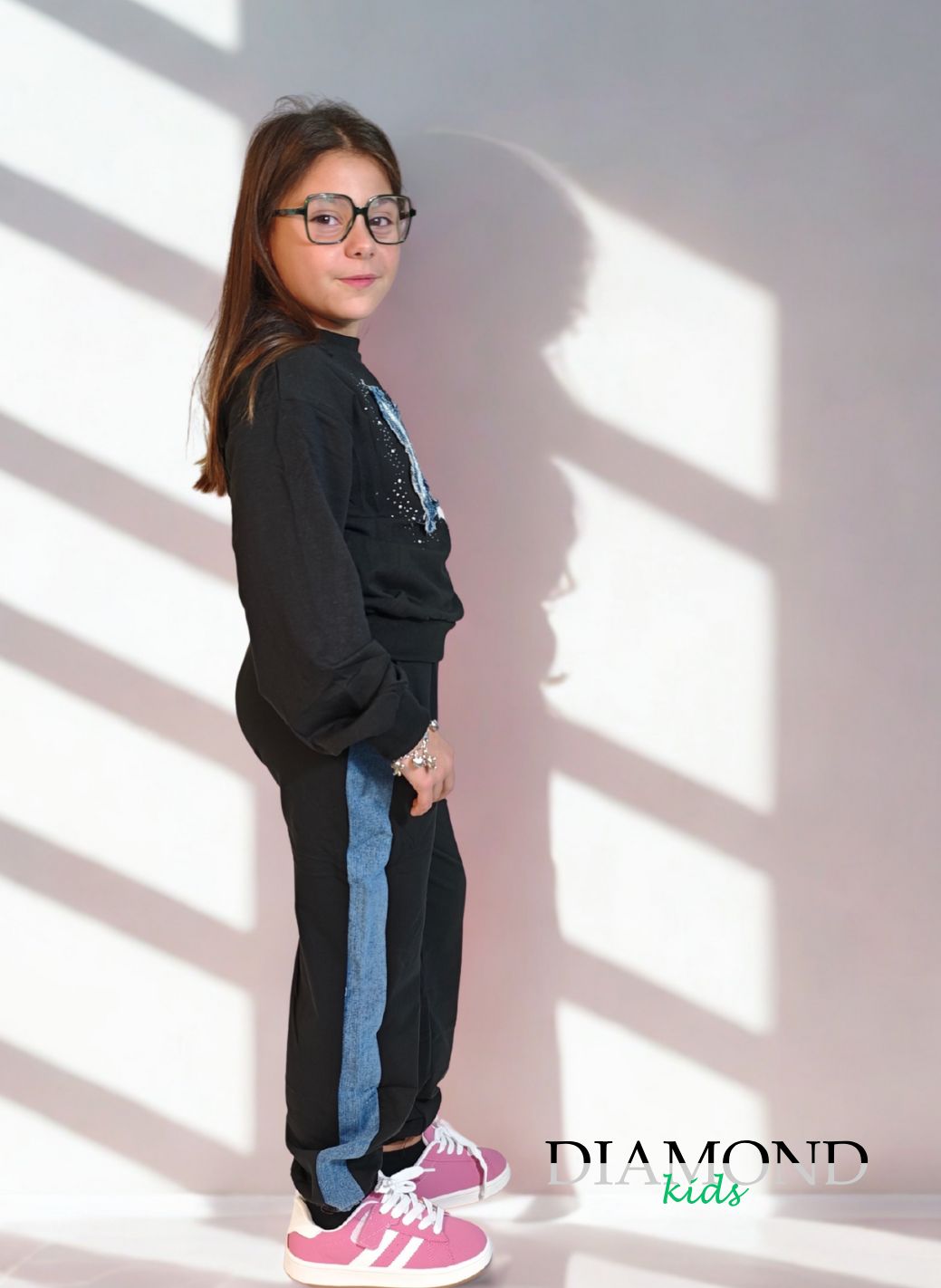 Completo Bambina tuta Farfalla denim nero