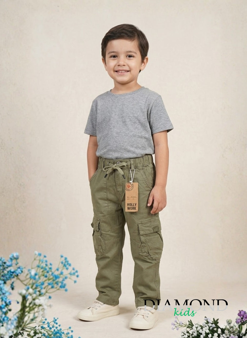 Pantalone Bambino Cargo verde