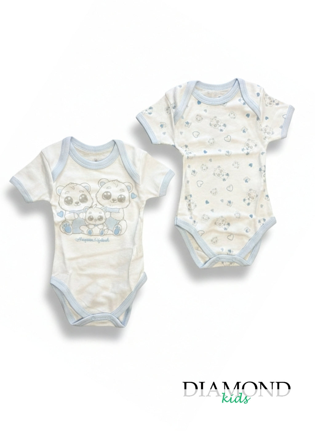 Coppia Body Neonato Nazareno Gabrielli americano bianco celeste