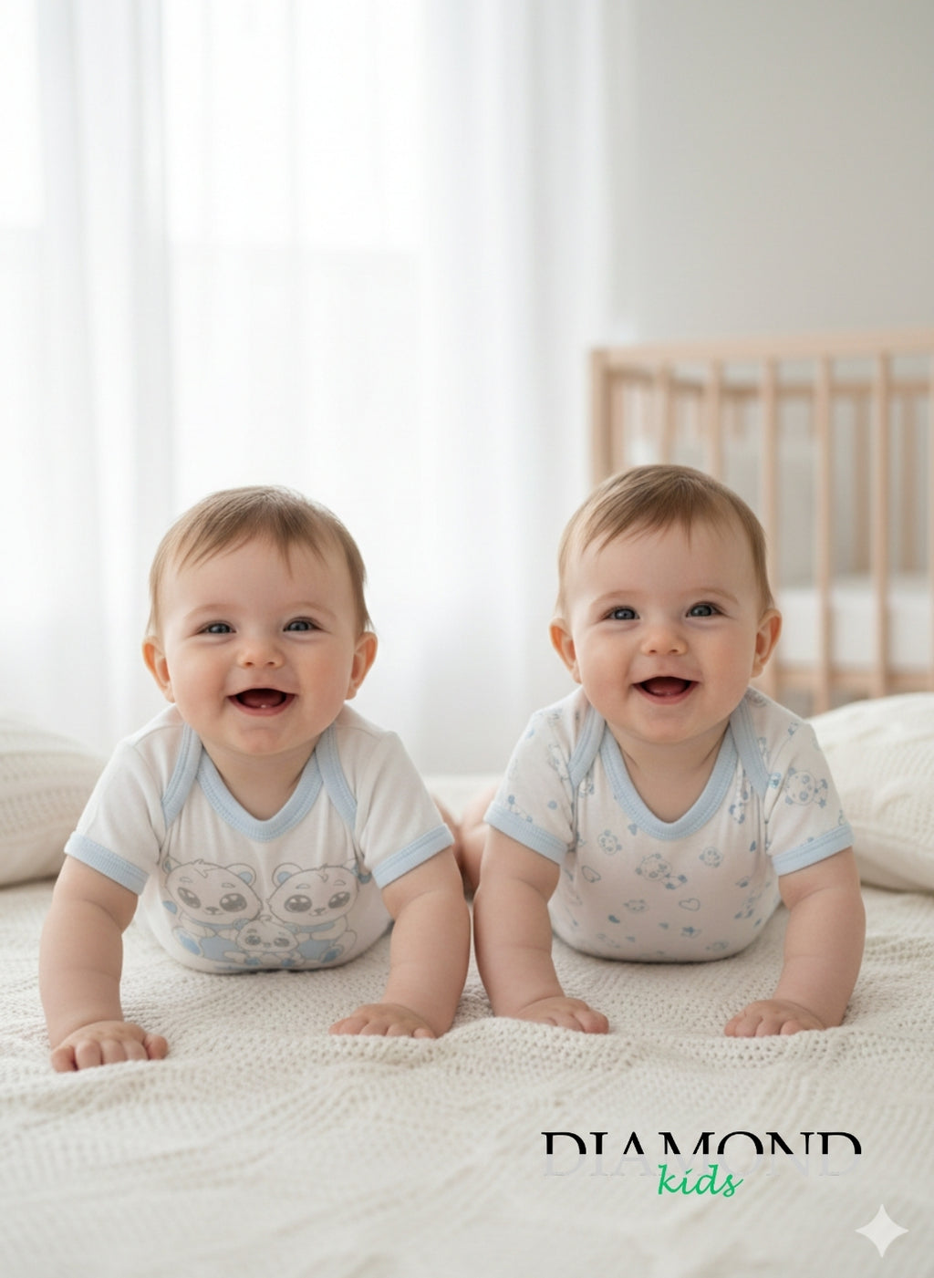 Coppia Body Neonato Nazareno Gabrielli americano bianco celeste