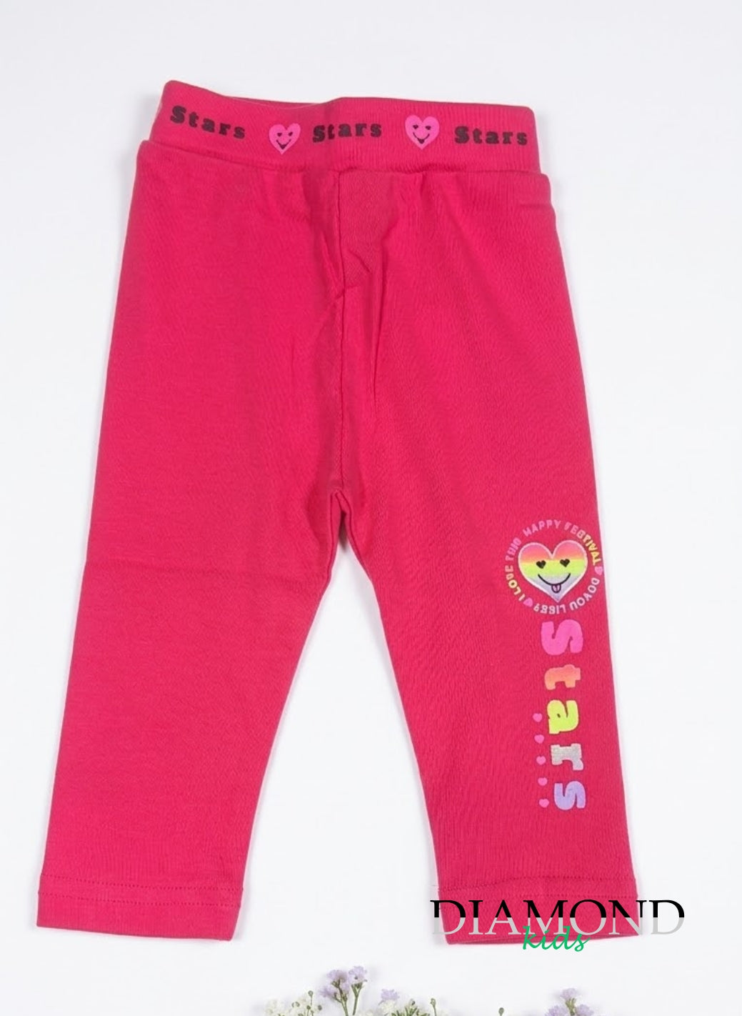 Leggings Neonata Love fucsia corallo