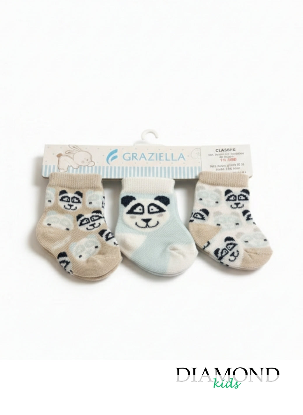 Calzini Graziella Neonato Panda celesti