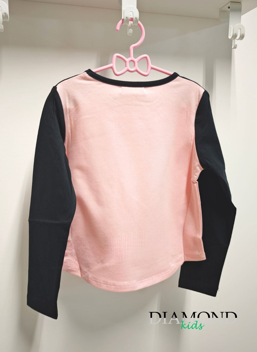 T-shirt Bambina Love rosa e nera