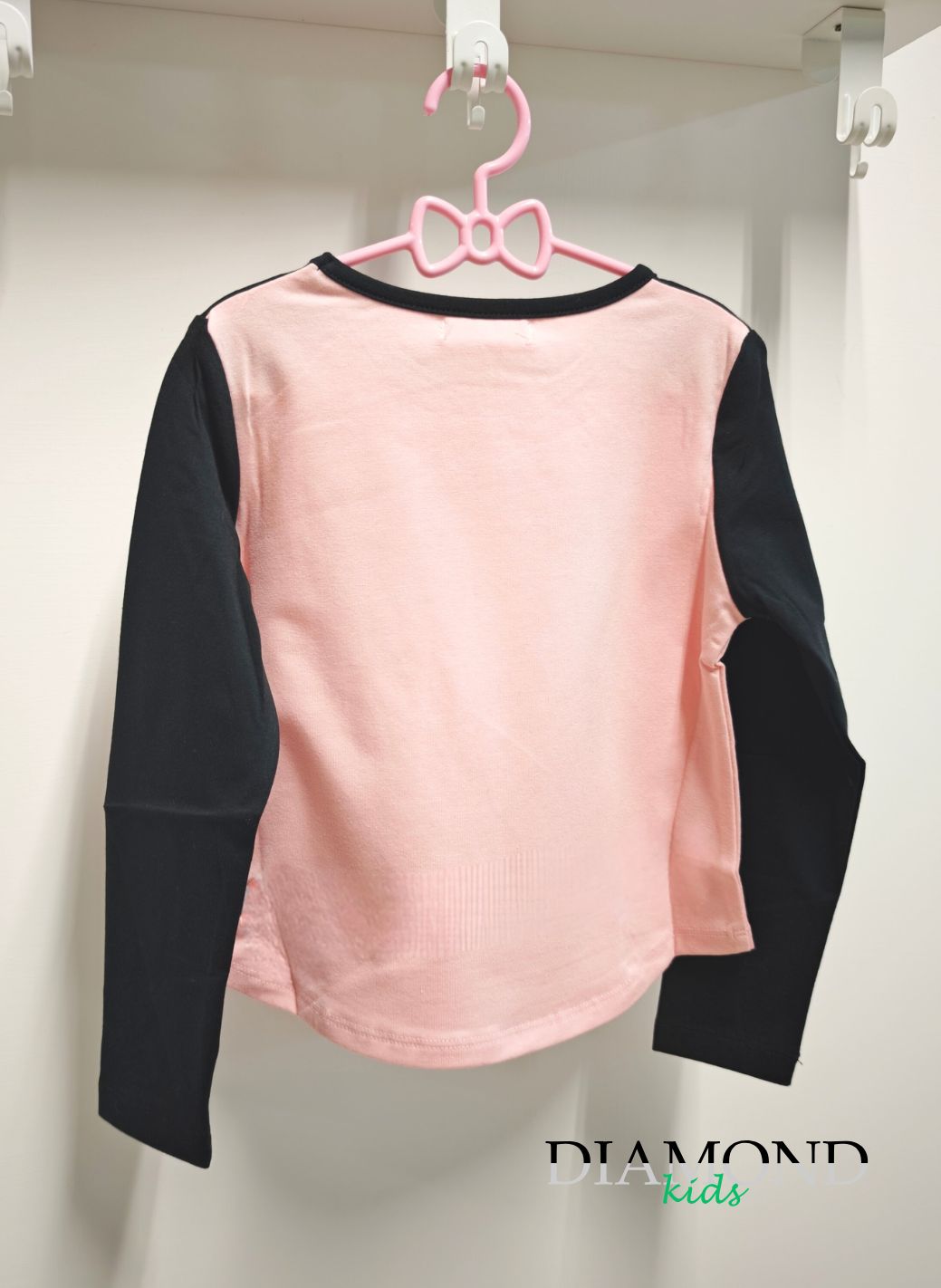 T-shirt Bambina Love rosa e nera