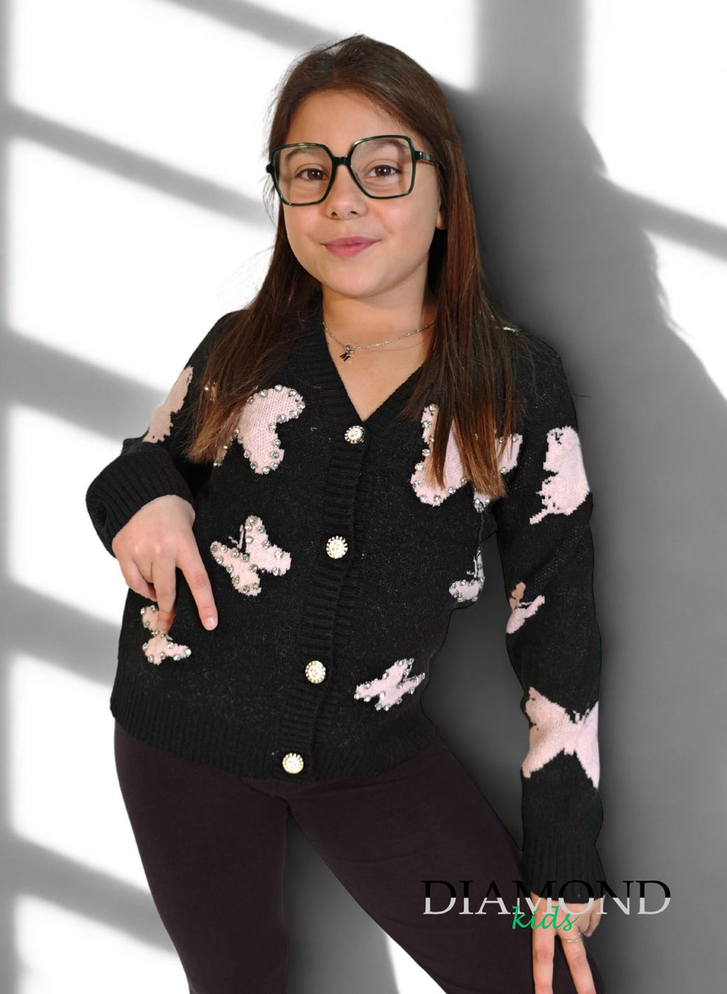 Cardigan Bambina Butterfly nero