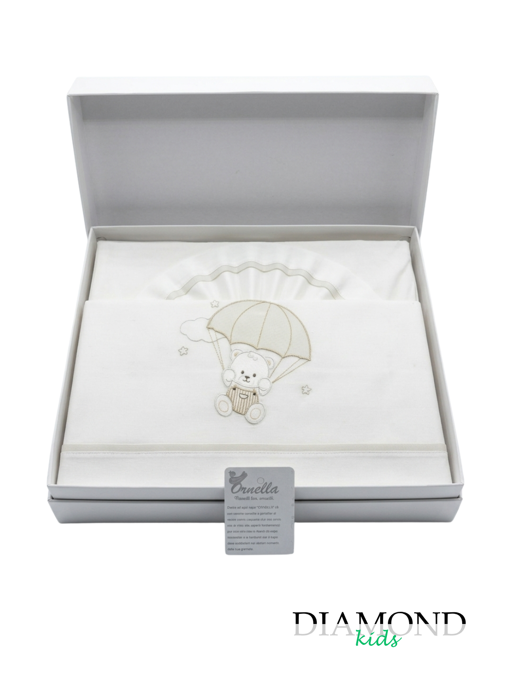 Set lenzuola lettino Ornella Orsetto Mongolfiera tortora