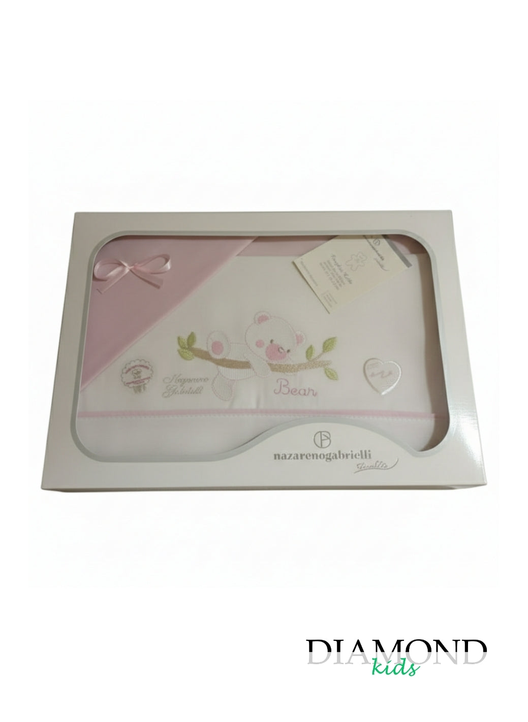 Set lenzuola culla Nazareno Gabrielli Bear rosa