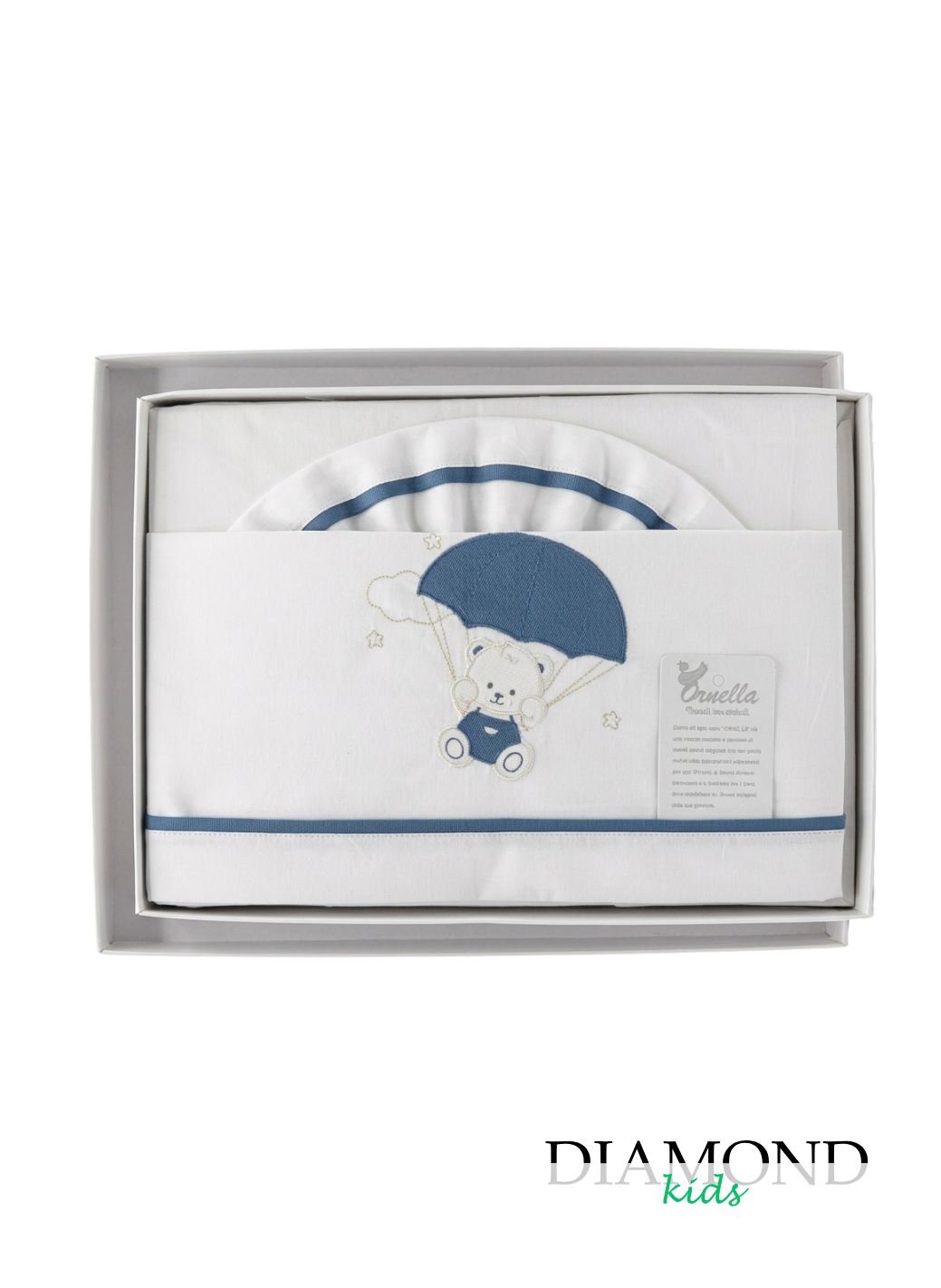 Set lenzuola lettino Ornella Orsetto Mongolfiera blu