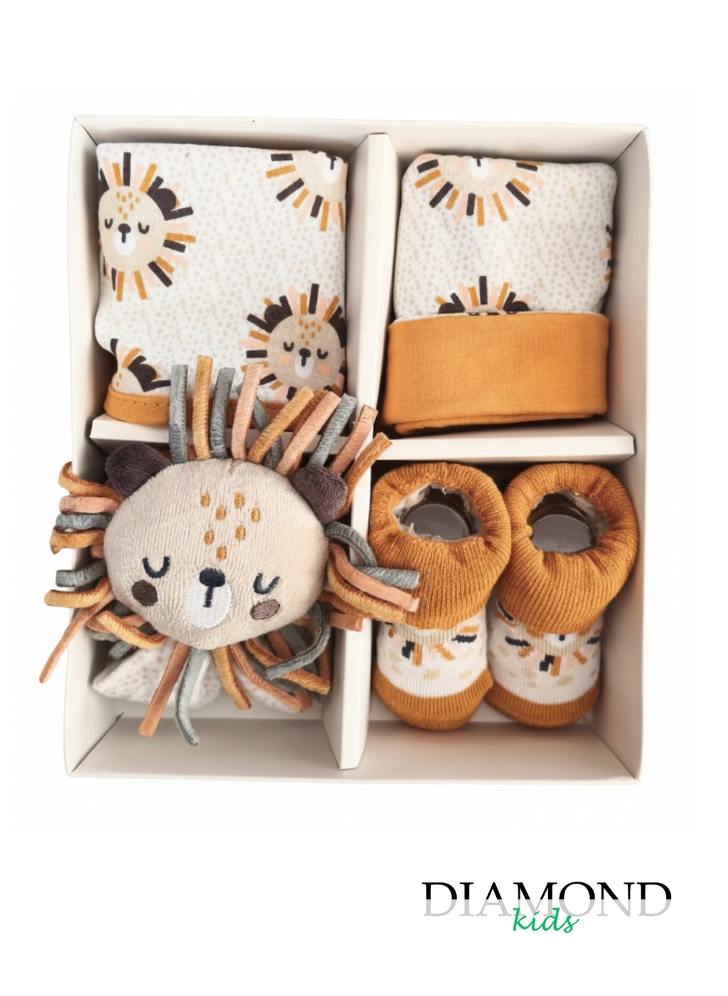 Set regalo Irge Neonato Leoncino ocra