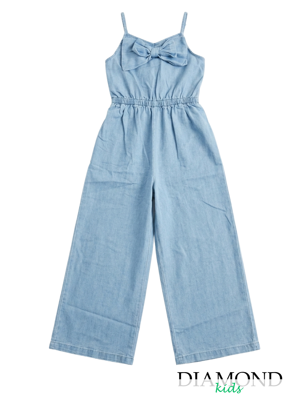 Tuta Bambina denim chiaro fiocco