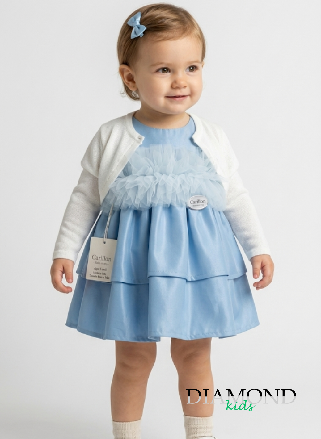 Abito Neonata Tulle celeste