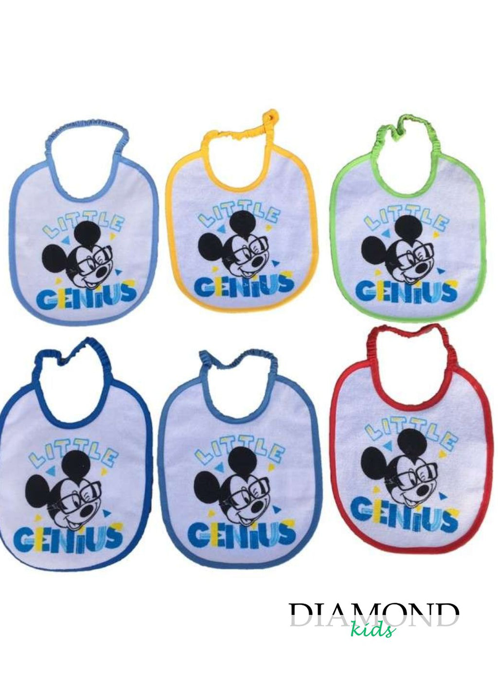 Set 6 Bavette Mickey Mouse Little Genius multicolor