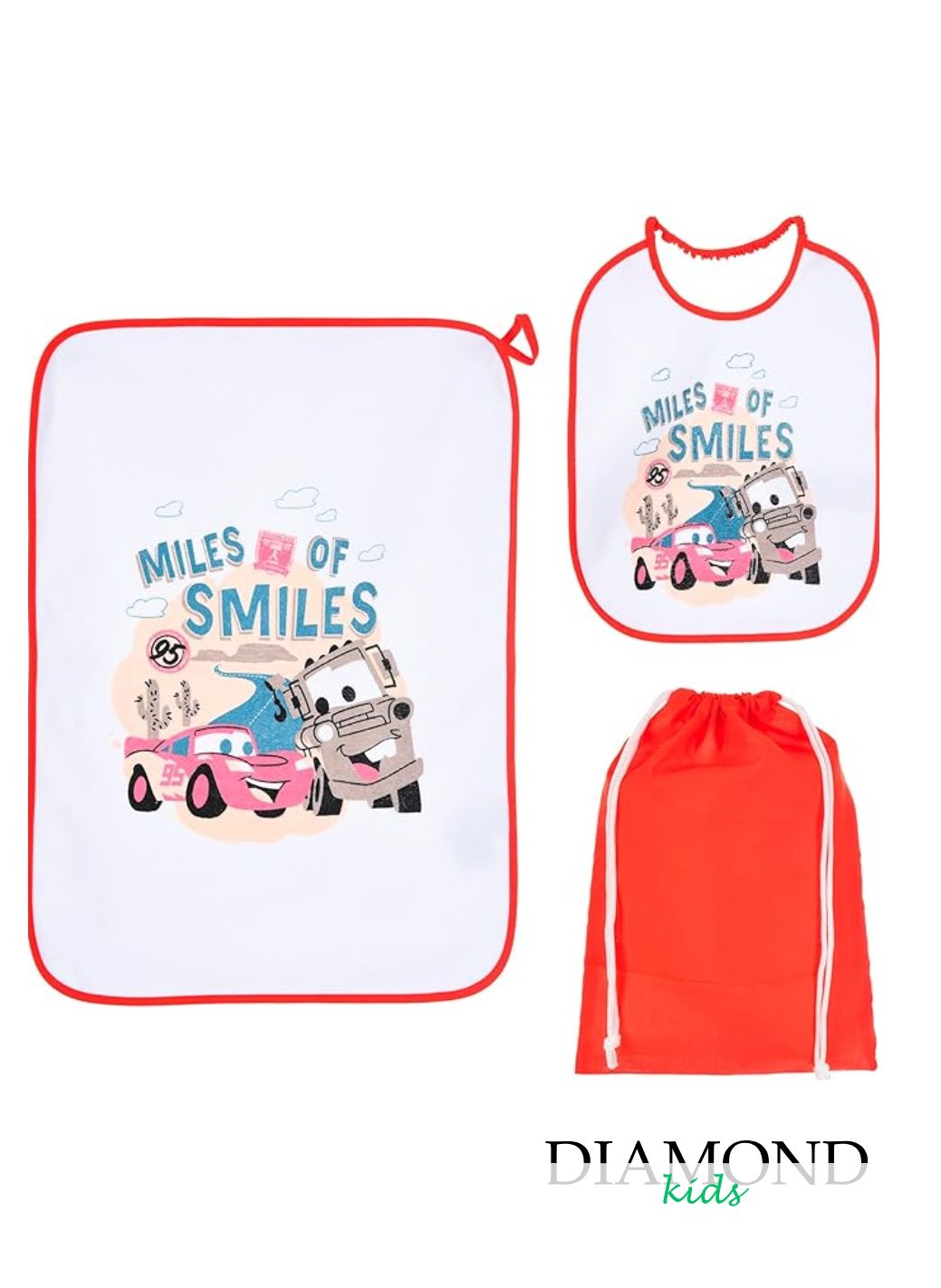 Set Asilo Neonato Cars bianco rosso