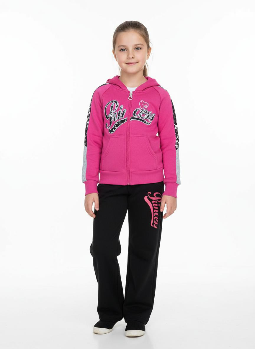 Completo Bambina Princess fucsia