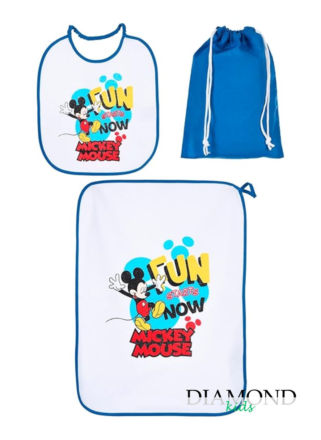 Set Asilo Neonato Mickey Mouse blu bianco